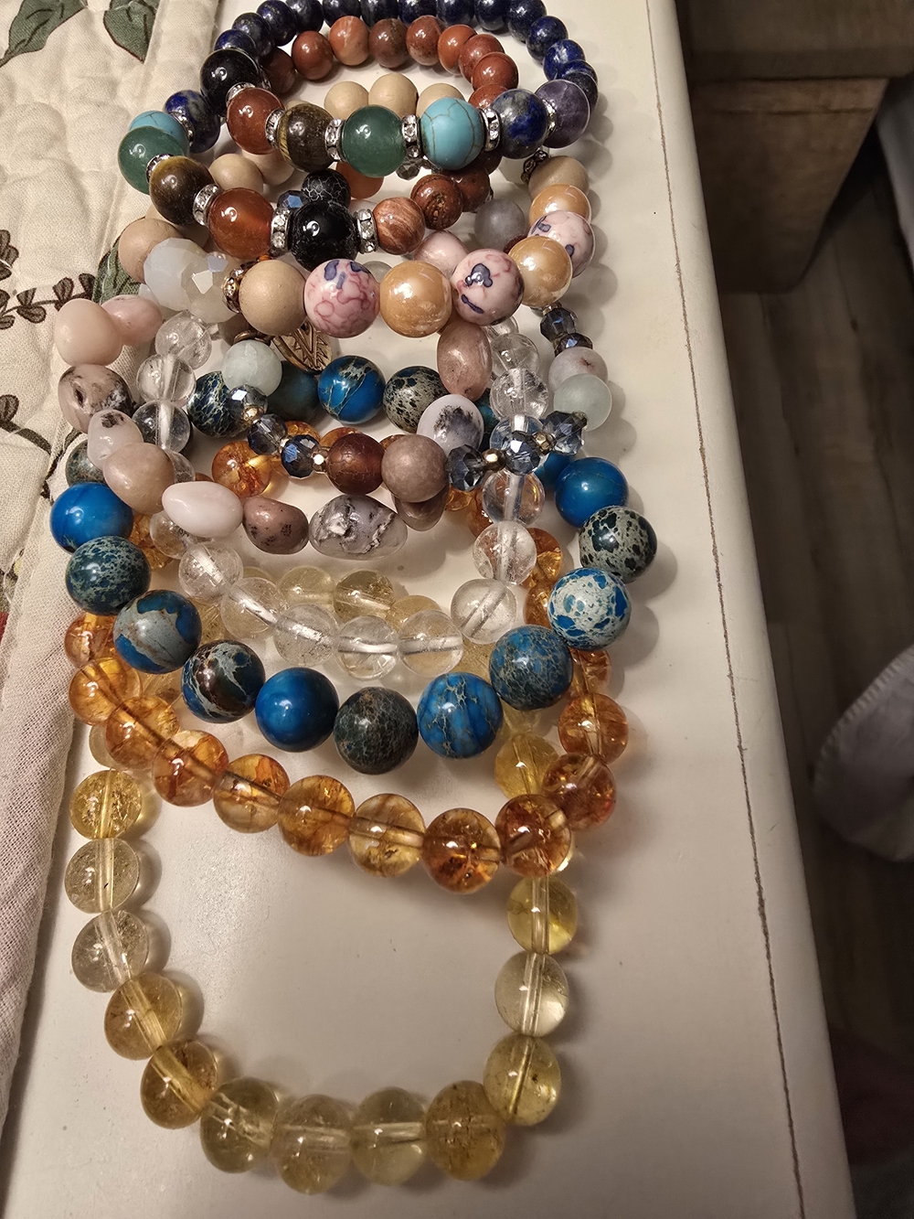 Multi-Color Beaded Stretch Bracelet Stack - Women Jewelry